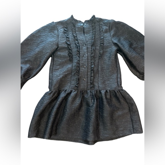 Sister Jane Navy Blue Balloon Sleeve Embroidered Dress Size XS - Picture 6 of 12